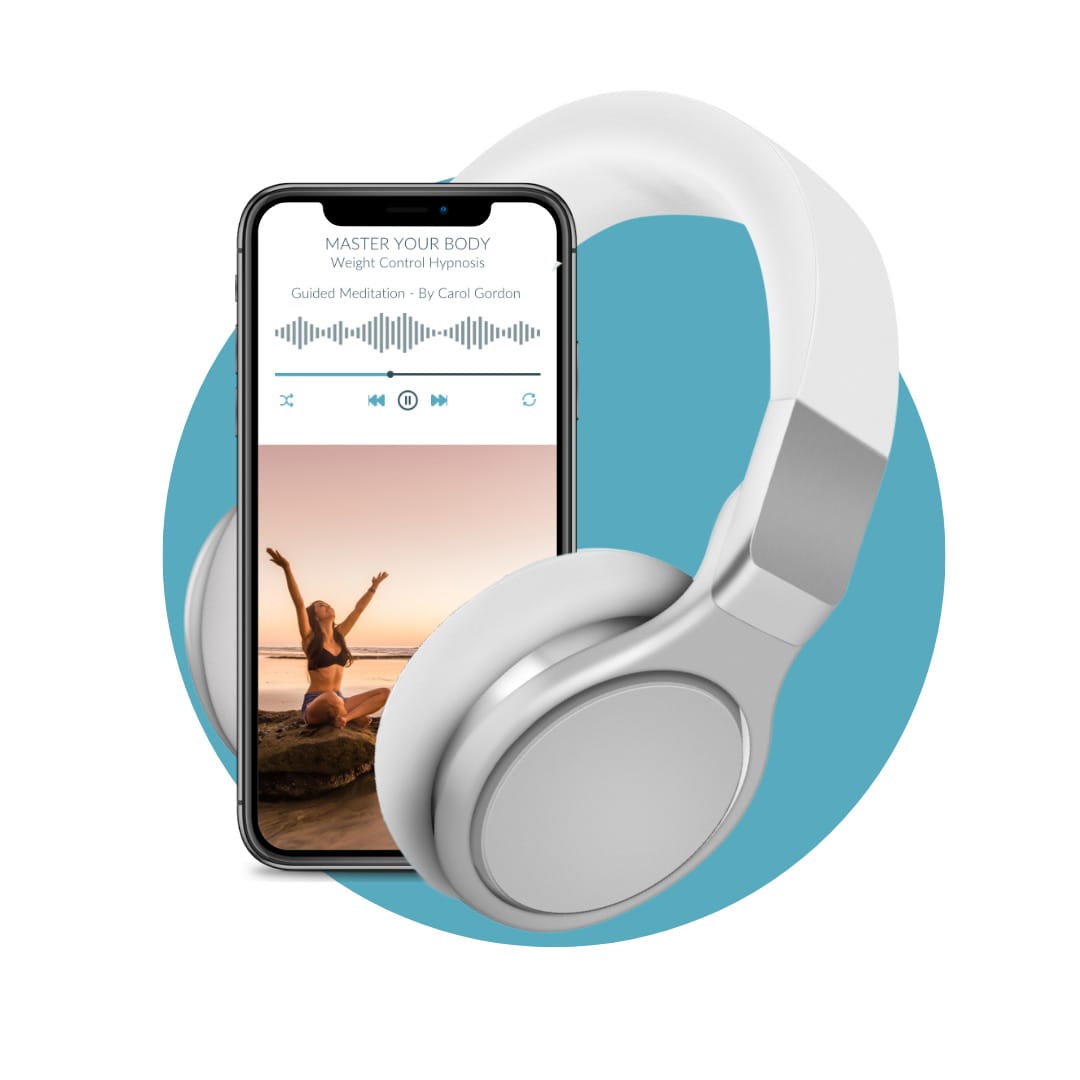 Mobile phone playing weight control hypnosis recording