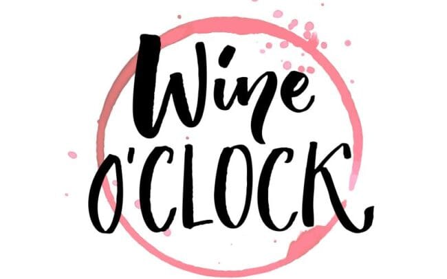 sign with the handwritten message wine o'clock