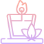 Outline of a candle representing the calmness of hypnotherapy