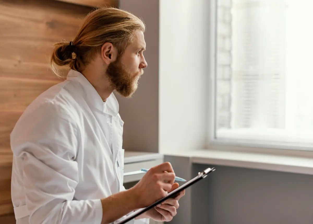 ADHD coaching to support focus and organisation at work Man taking notes during an ADHD coaching session focused on workplace support
